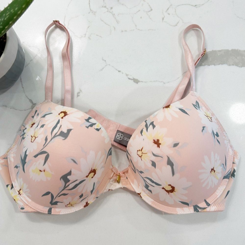 Daisy Fuentes Pink Floral Underwire Padded Bra